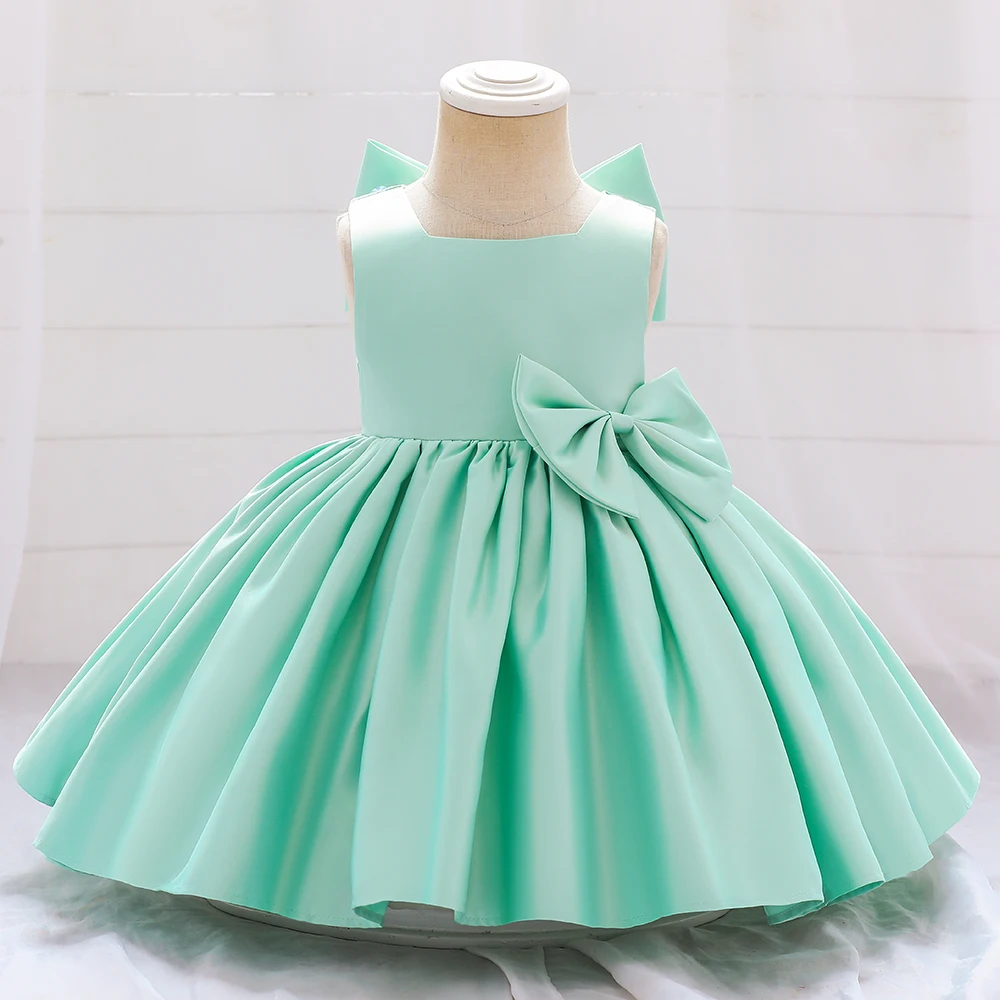 Big Bow Baby Girls Party Dress Toddler 1st Birthday Baptism Princess Kids Dresses for Girl White Wedding Prom Christmas Costumes
