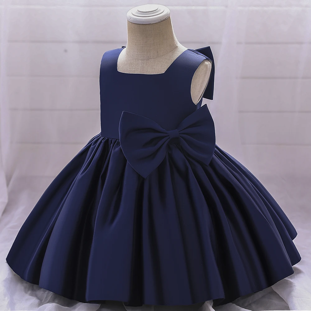 Big Bow Baby Girls Party Dress Toddler 1st Birthday Baptism Princess Kids Dresses for Girl White Wedding Prom Christmas Costumes