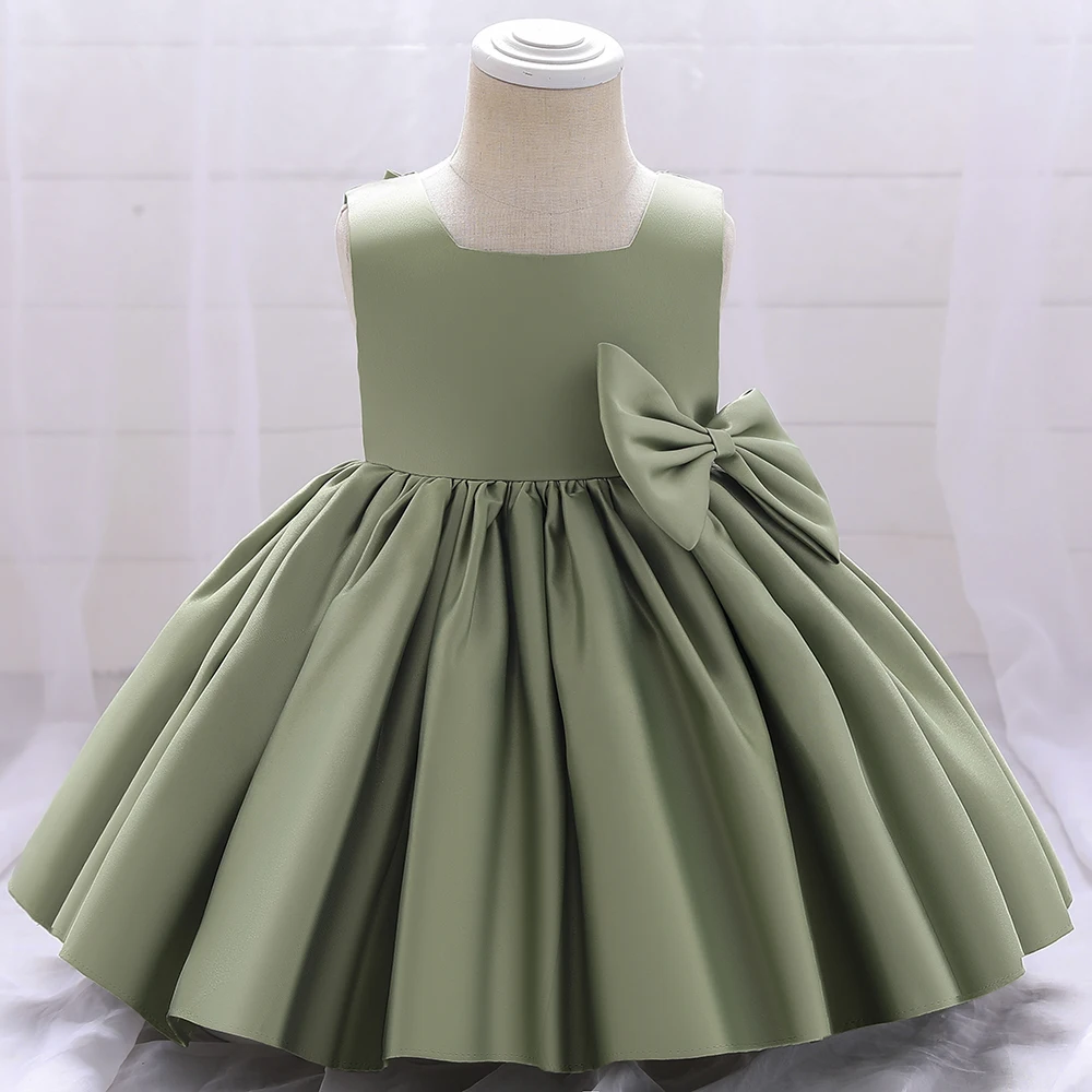 Big Bow Baby Girls Party Dress Toddler 1st Birthday Baptism Princess Kids Dresses for Girl White Wedding Prom Christmas Costumes