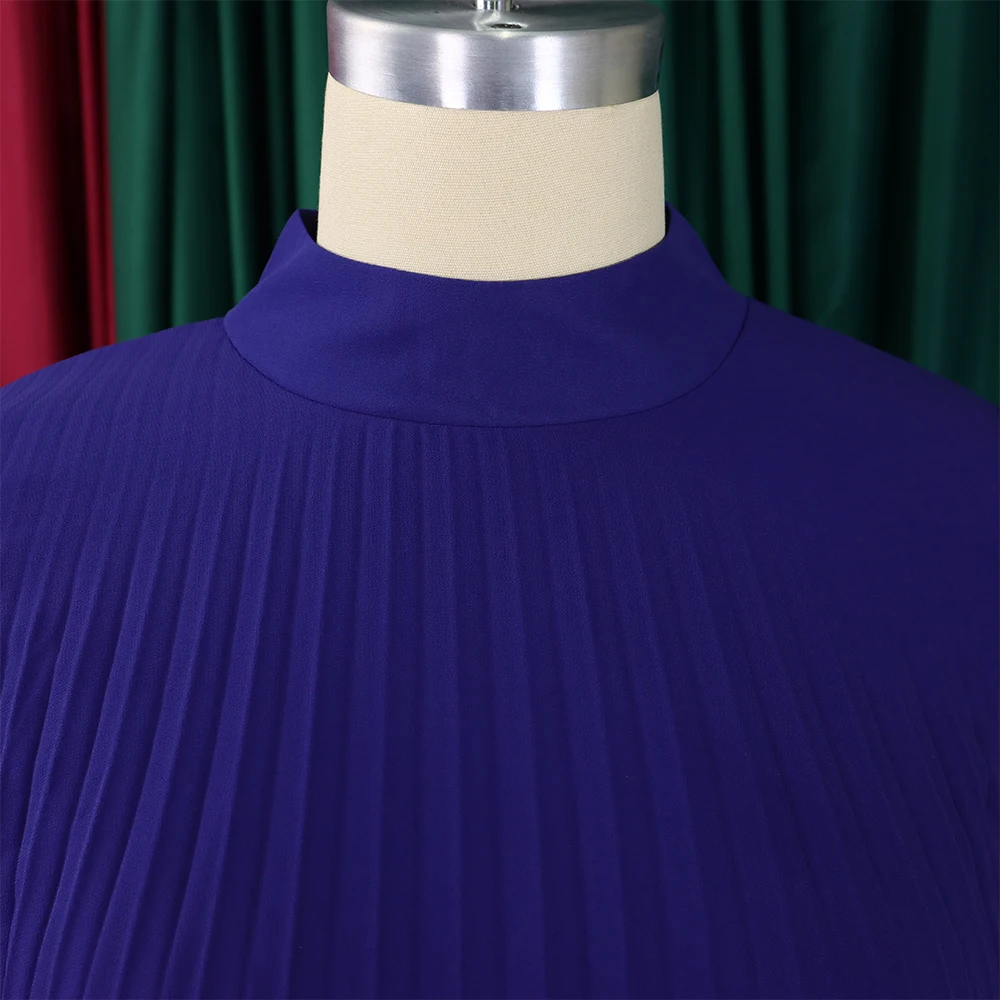 Chiffon Dress for Women Elegant 2024 New Round Neck Batwing Sleeve Loose Knee Length Luxury African Birthday Party Dinner Dress