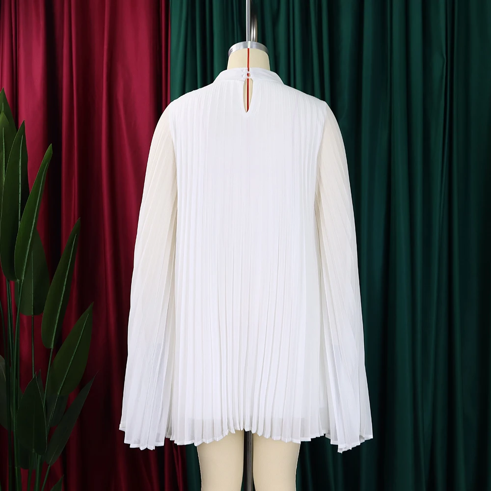 Chiffon Dress for Women Elegant 2024 New Round Neck Batwing Sleeve Loose Knee Length Luxury African Birthday Party Dinner Dress