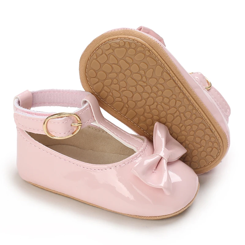 HAIZHIW Fashion PU Leather Baby Princess Shoes Newborn Girls Moccasins Shoes Rubber Sole Prewalker Non-slip Summer First Walkers