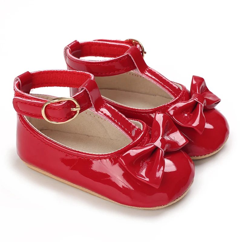 HAIZHIW Fashion PU Leather Baby Princess Shoes Newborn Girls Moccasins Shoes Rubber Sole Prewalker Non-slip Summer First Walkers