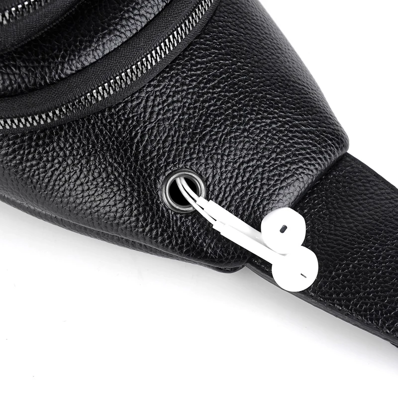 Men's Chest Pack Crossbody Bag Luxury Design Durable PU Leather Handbag Chest Bag Vintage Leisure Men's Handbag Shoulder Bag