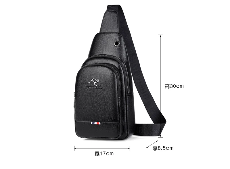 Men's Chest Pack Crossbody Bag Luxury Design Durable PU Leather Handbag Chest Bag Vintage Leisure Men's Handbag Shoulder Bag