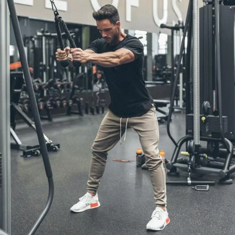 DIY Brand Gym Clothing Fitness T Shirt Men Fashion Extend Hip Hop Summer Short Sleeve T-shirt Cotton Bodybuilding Muscle Tshirt