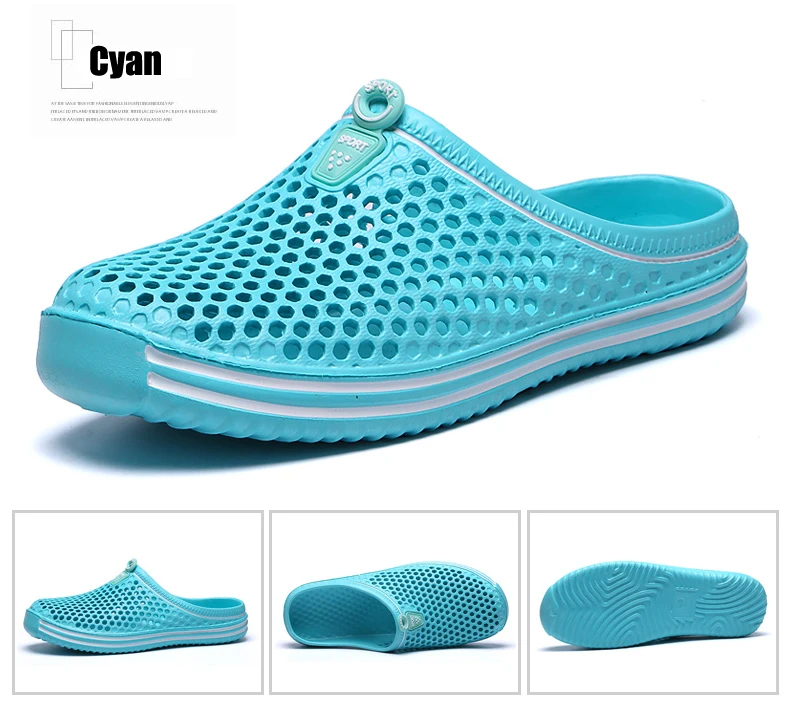 YRZL Summer Men Sandals Light EVA Men's Casual Shoes Hole Shoes Clogs Lovers Home Garden Outdoor Male Beach Flat Slippers