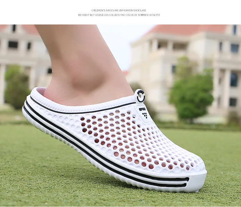 YRZL Summer Men Sandals Light EVA Men's Casual Shoes Hole Shoes Clogs Lovers Home Garden Outdoor Male Beach Flat Slippers