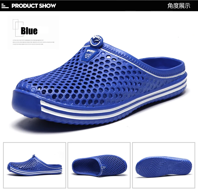 YRZL Summer Men Sandals Light EVA Men's Casual Shoes Hole Shoes Clogs Lovers Home Garden Outdoor Male Beach Flat Slippers