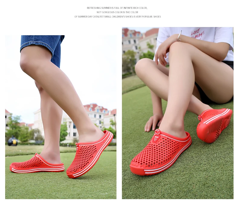 YRZL Summer Men Sandals Light EVA Men's Casual Shoes Hole Shoes Clogs Lovers Home Garden Outdoor Male Beach Flat Slippers