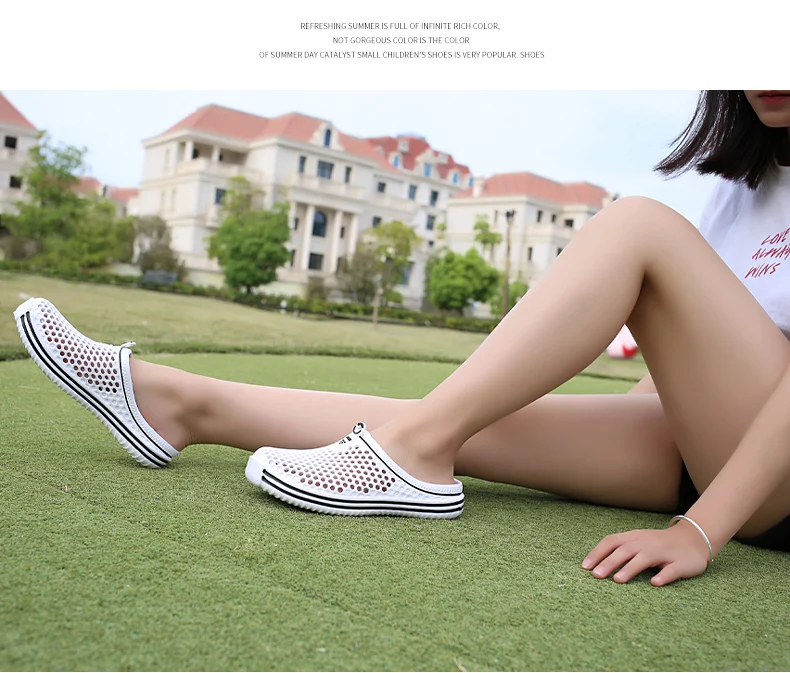 YRZL Summer Men Sandals Light EVA Men's Casual Shoes Hole Shoes Clogs Lovers Home Garden Outdoor Male Beach Flat Slippers