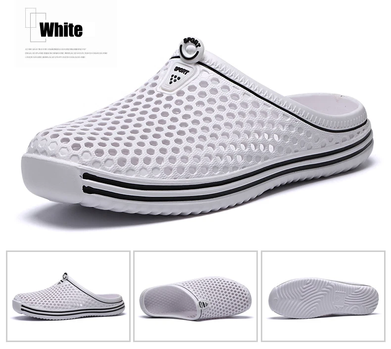 YRZL Summer Men Sandals Light EVA Men's Casual Shoes Hole Shoes Clogs Lovers Home Garden Outdoor Male Beach Flat Slippers