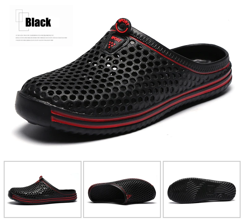 YRZL Summer Men Sandals Light EVA Men's Casual Shoes Hole Shoes Clogs Lovers Home Garden Outdoor Male Beach Flat Slippers