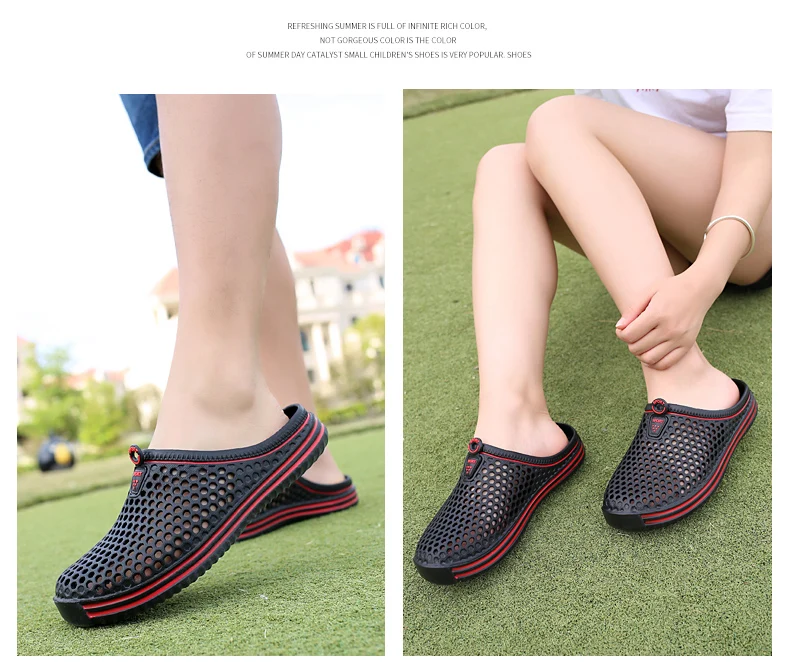 YRZL Summer Men Sandals Light EVA Men's Casual Shoes Hole Shoes Clogs Lovers Home Garden Outdoor Male Beach Flat Slippers