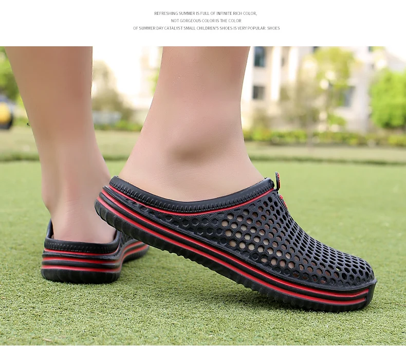 YRZL Summer Men Sandals Light EVA Men's Casual Shoes Hole Shoes Clogs Lovers Home Garden Outdoor Male Beach Flat Slippers