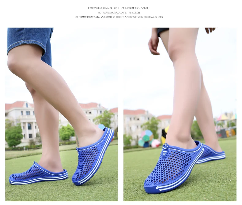 YRZL Summer Men Sandals Light EVA Men's Casual Shoes Hole Shoes Clogs Lovers Home Garden Outdoor Male Beach Flat Slippers