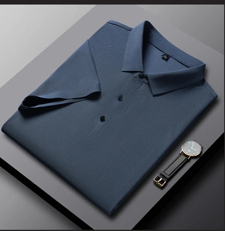 YJKVUR 2026 Summer New Polo Shirt Men 3 Buttons Casual Work T Shirts Quick Dry Short Sleeve Golf Shirt High Quality Plus Size