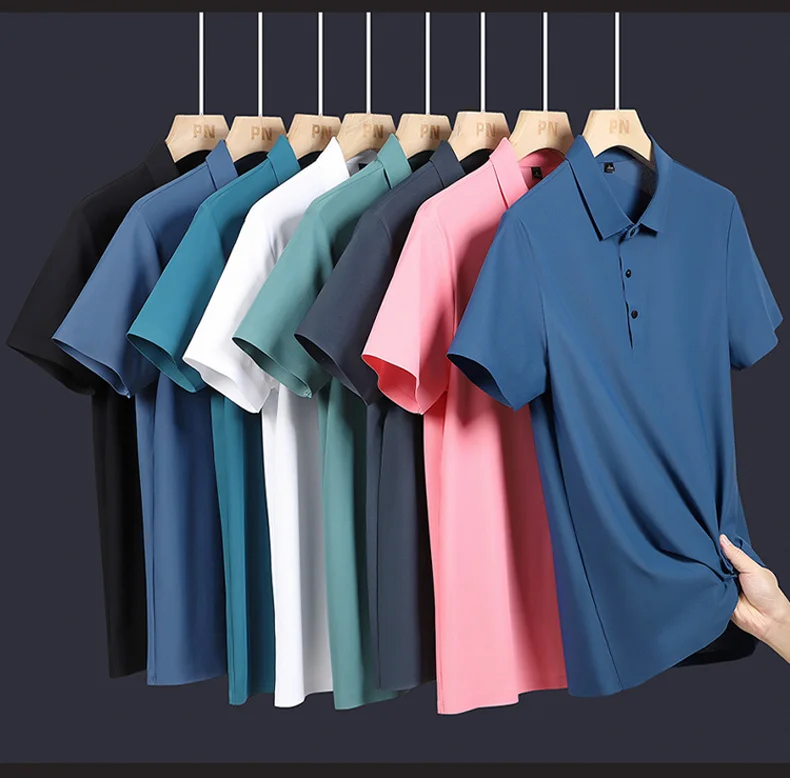 YJKVUR 2026 Summer New Polo Shirt Men 3 Buttons Casual Work T Shirts Quick Dry Short Sleeve Golf Shirt High Quality Plus Size