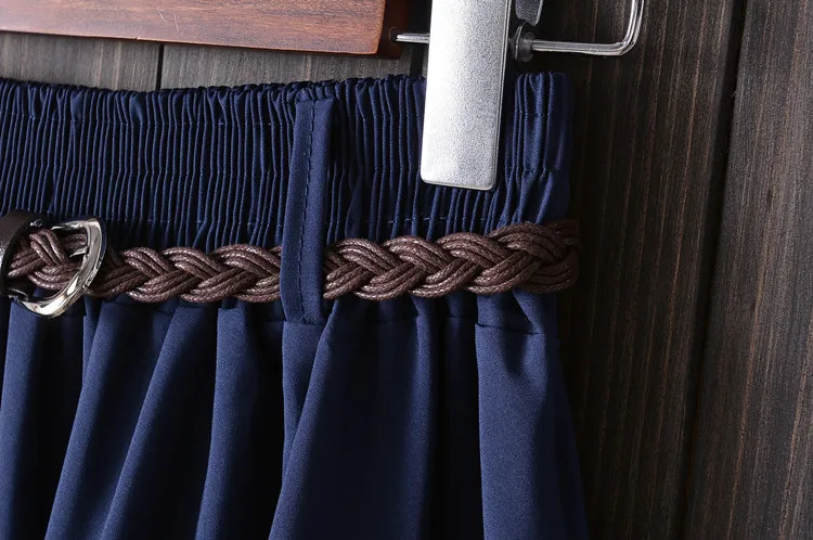 Midi Knee Length Summer Skirt Women With Belt 2019 Fashion Korean Ladies High Waist Pleated A-line School Skirt Female