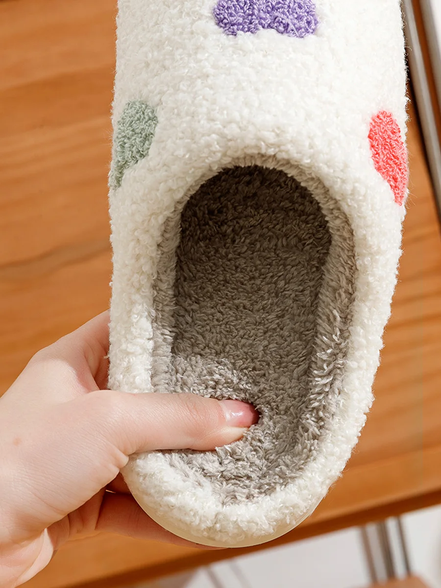 Valentine's Day Women Slippers Winter Bedroom Fashion Colorful Heart Warm Comfortable Concise Home Shoes Girlfriend Gift