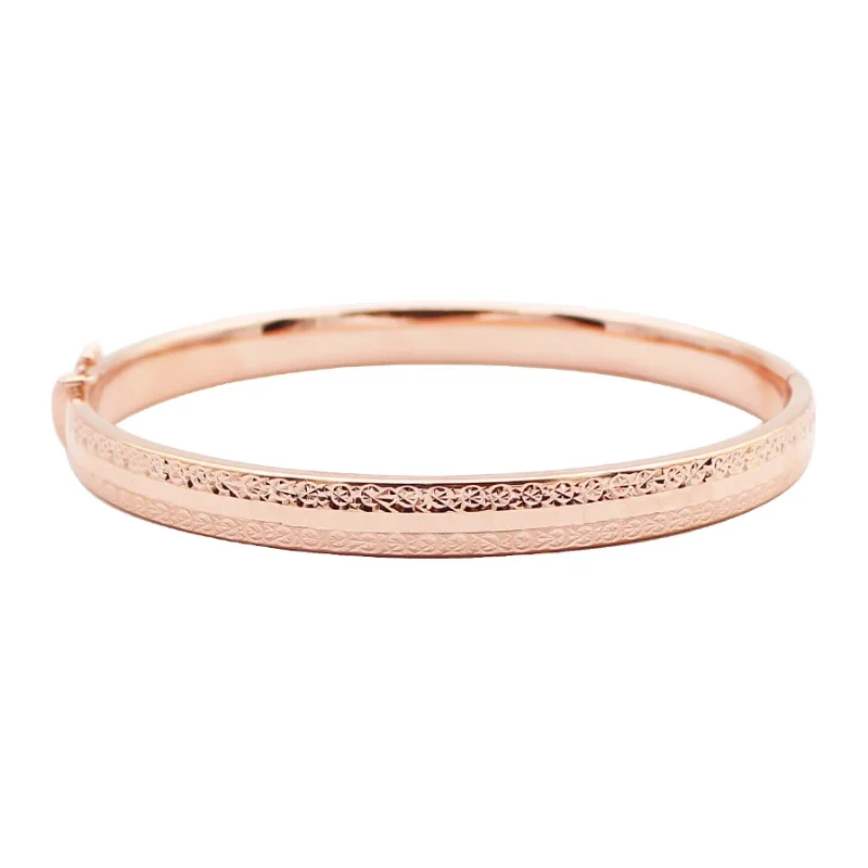 Plated 14K Rose Gold Shiny Geometric Charm Bracelet for Women Classic Design Charm Engagement Jewelry