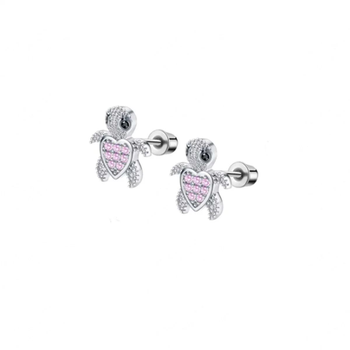 EVISPOL 2-12pcs 316L Stainless Steel Screw Back Stud Earrings Butterfly Heart Flower Cartilage Dath Earrings Piercing Jewelry