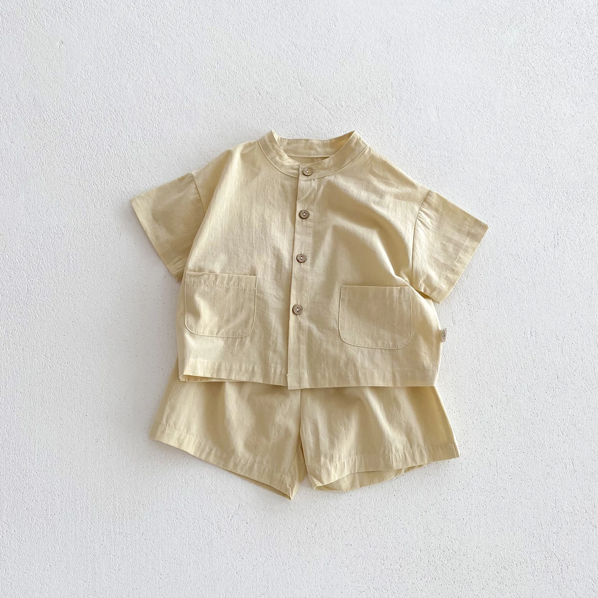 Summer Kids Boys Girls Suit Cotton Checkered Baby Short Shirt with Shorts Two Piece Set Kids Clothes 1-3 Years Old Baby Suit