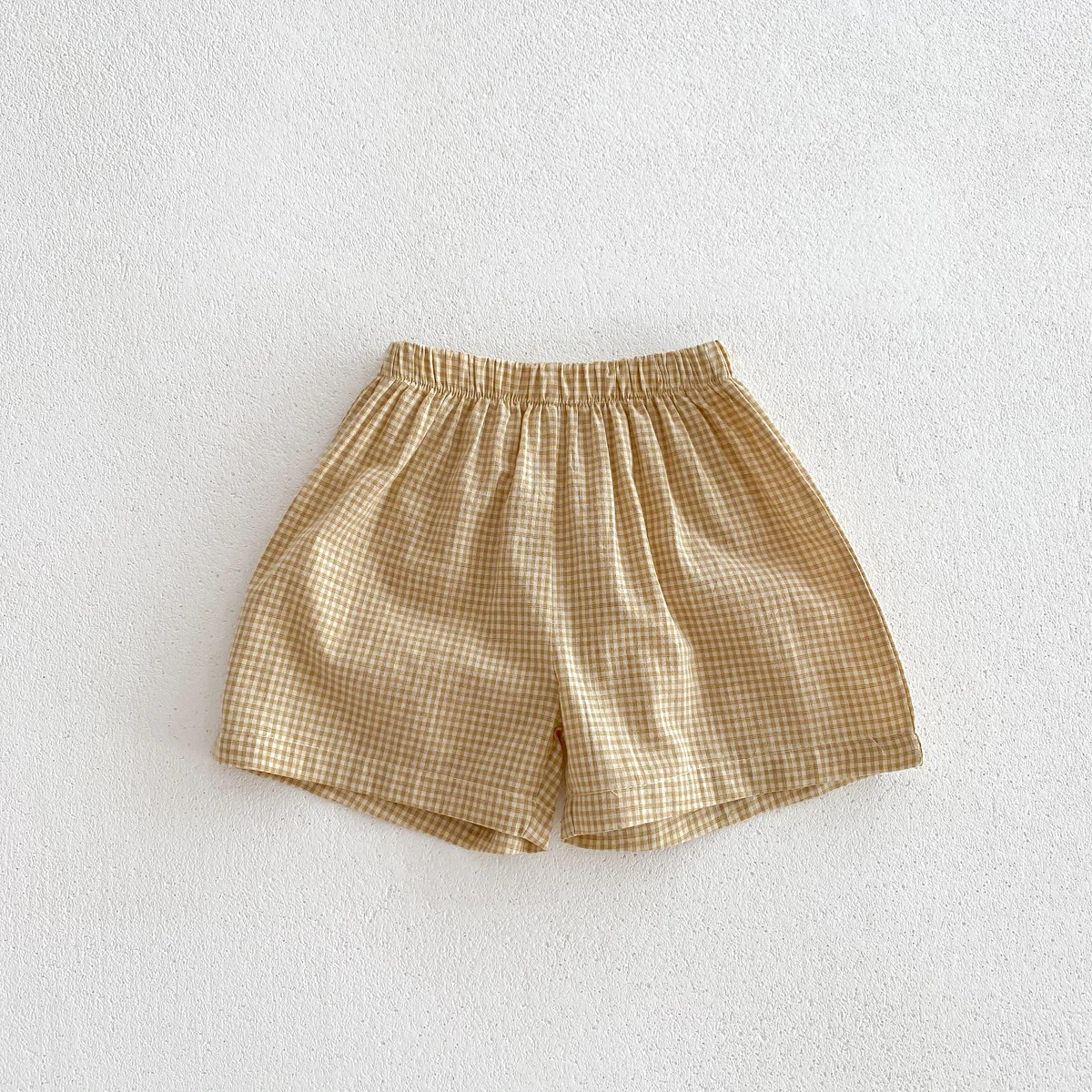 Summer Kids Boys Girls Suit Cotton Checkered Baby Short Shirt with Shorts Two Piece Set Kids Clothes 1-3 Years Old Baby Suit