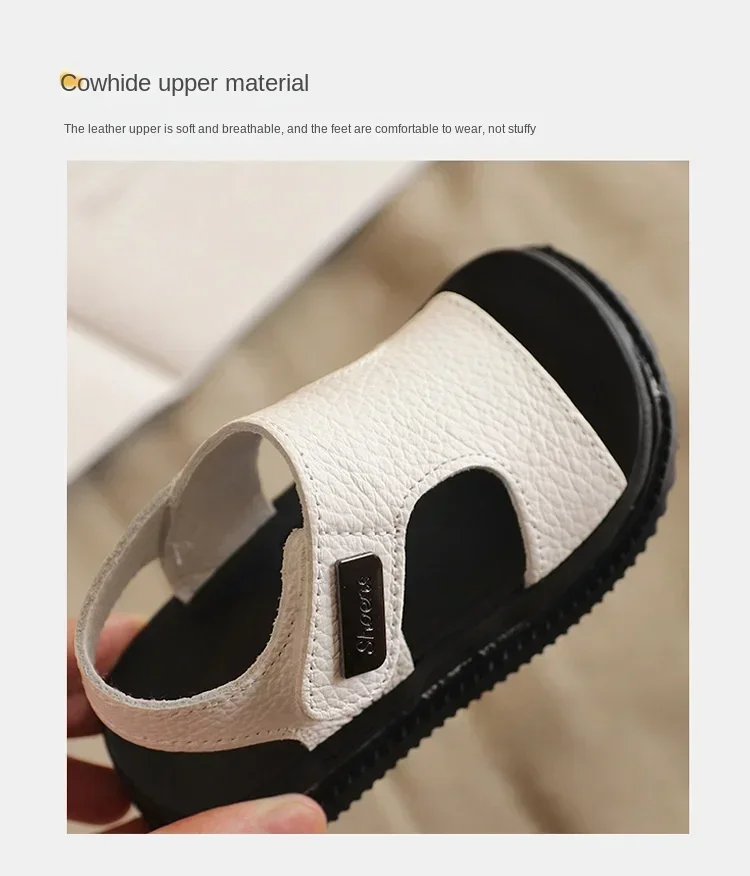 Children's Sandals Fashion Boys' New Summer Middle and Small Children's Soft Sole Baby Anti Slip Open Toe Beach Shoes