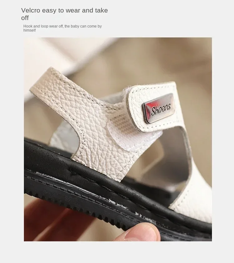 Children's Sandals Fashion Boys' New Summer Middle and Small Children's Soft Sole Baby Anti Slip Open Toe Beach Shoes