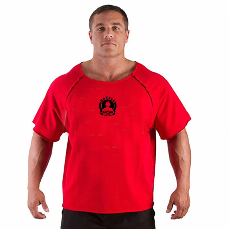 Gym Oversized Clothing fitness Running t shirt men O-neck t-shirt cotton bodybuilding Sport shirts tops gym men training t shirt