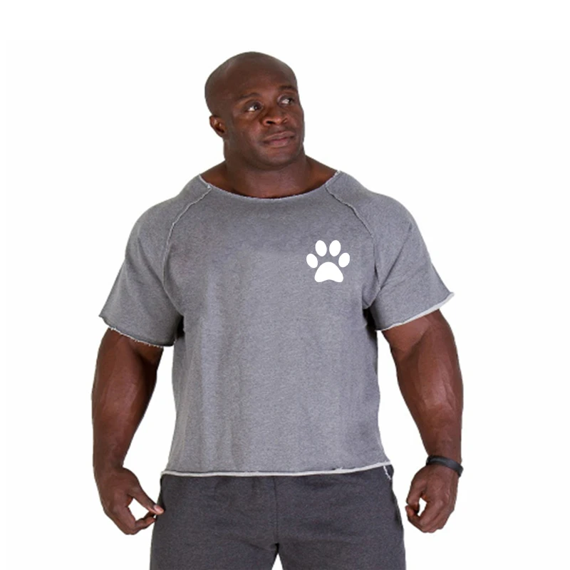 Gym Oversized Clothing fitness Running t shirt men O-neck t-shirt cotton bodybuilding Sport shirts tops gym men training t shirt