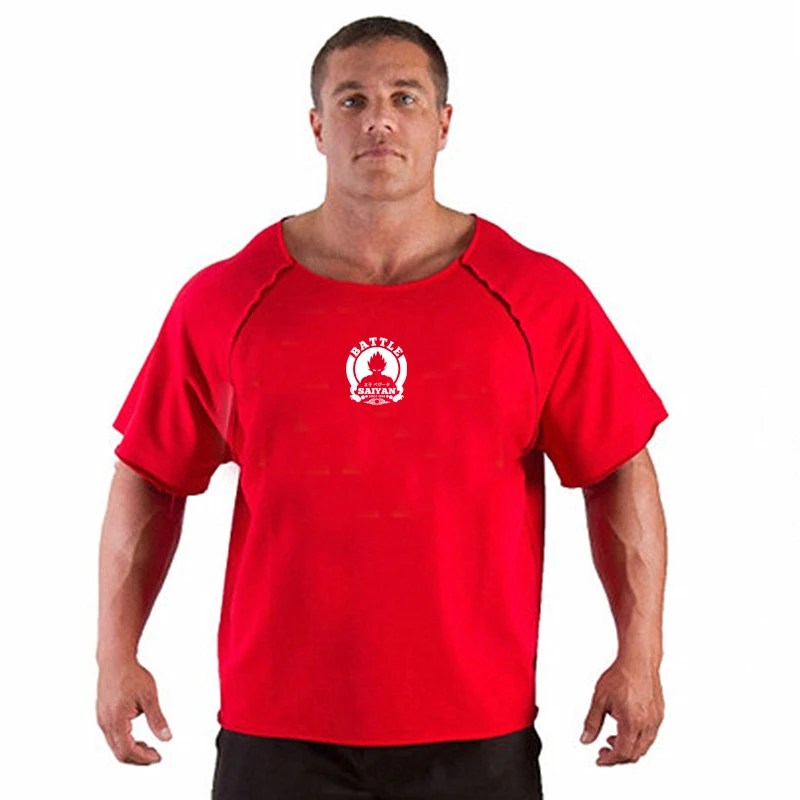 Gym Oversized Clothing fitness Running t shirt men O-neck t-shirt cotton bodybuilding Sport shirts tops gym men training t shirt