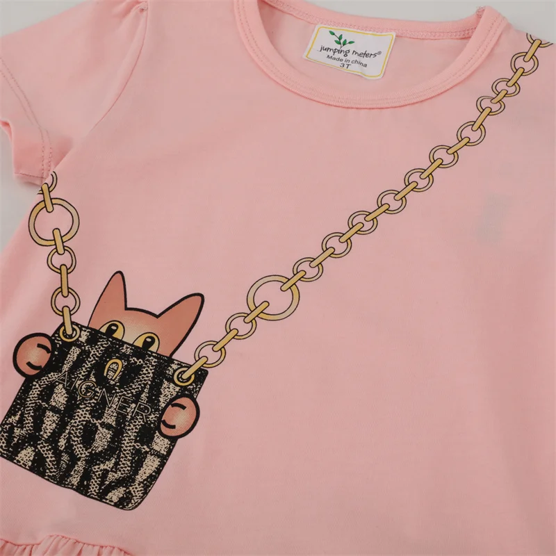 Jumping Meters 2-7T New Arrival Summer Girls Dresses Bag Print Hot Selling Baby Summer Frocks Clothes Frocks Party Birthday