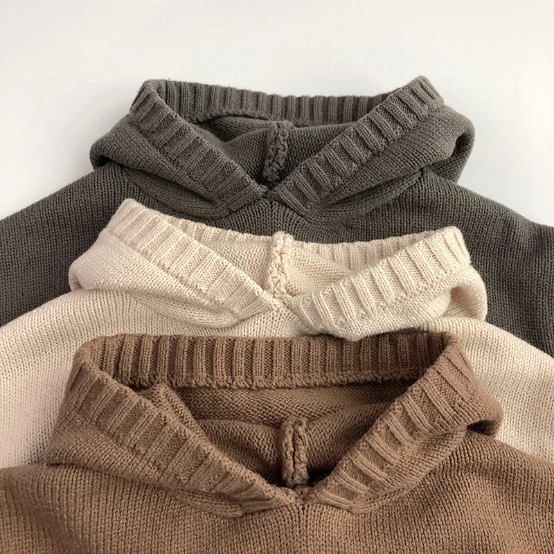 Korean Edition Boys and Girls Clothing Baby Sweater Toddler Knitted Sweater Newborn Knitted Long Sleeve Cotton Baby Pullover