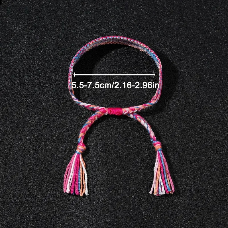 12Pcs/set The Bohemian Woven Bracelet Is Adjustable for Both Men and Women
