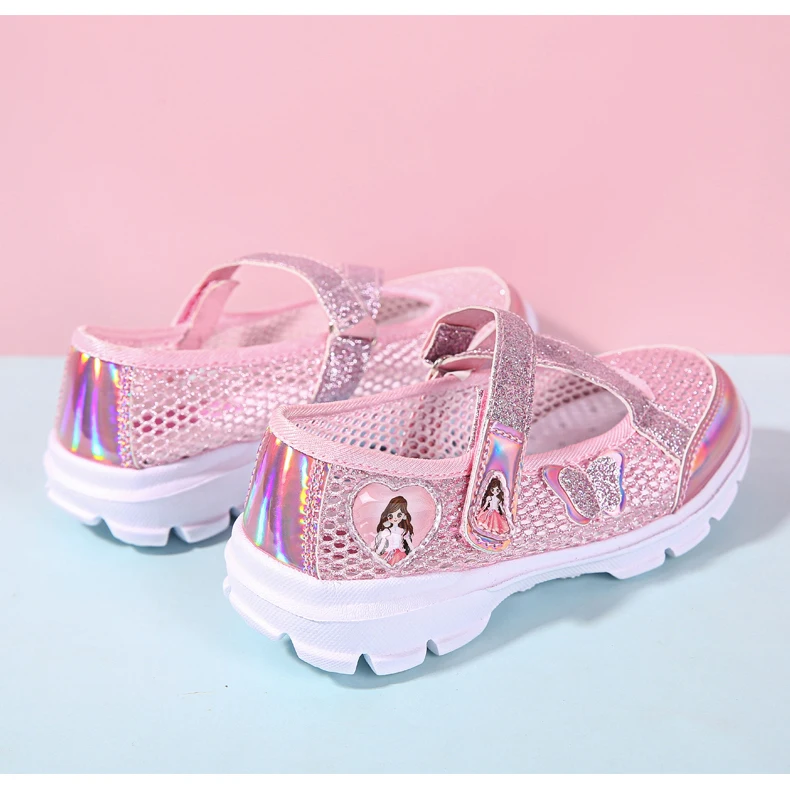Summer Brand Non-slip Beach Shoes Children Sandals Girls Casual Shoes Kids Flowers Princess Flat Shoes Size 26-36
