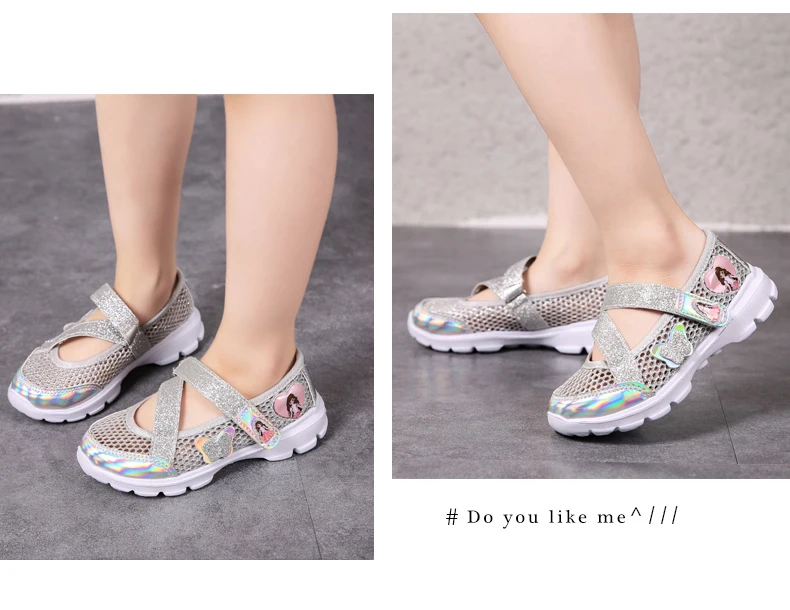 Summer Brand Non-slip Beach Shoes Children Sandals Girls Casual Shoes Kids Flowers Princess Flat Shoes Size 26-36