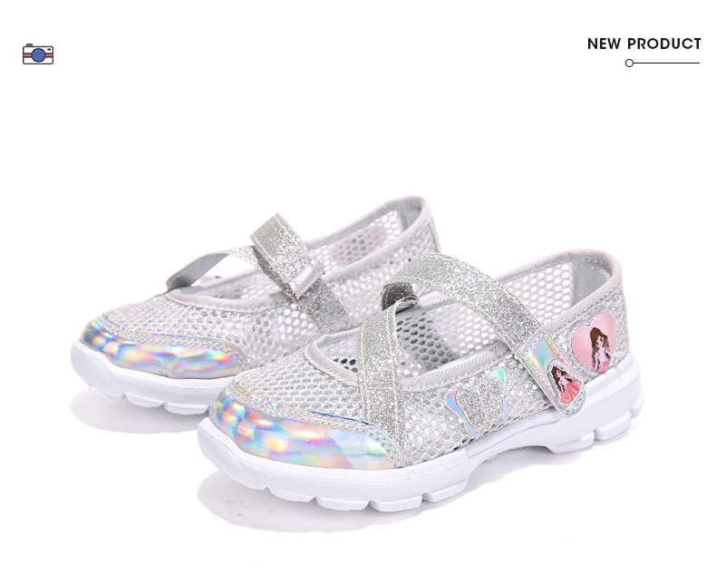 Summer Brand Non-slip Beach Shoes Children Sandals Girls Casual Shoes Kids Flowers Princess Flat Shoes Size 26-36