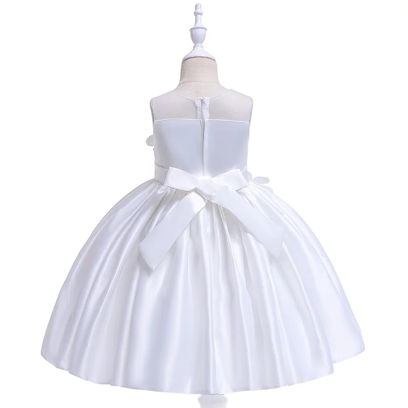 Elegant Flower Girl Party Dress Christmas Costume Bow Wedding Kids Dresses For Girl Evening Briidemaid Prom Gown Vestido 8 10Yrs