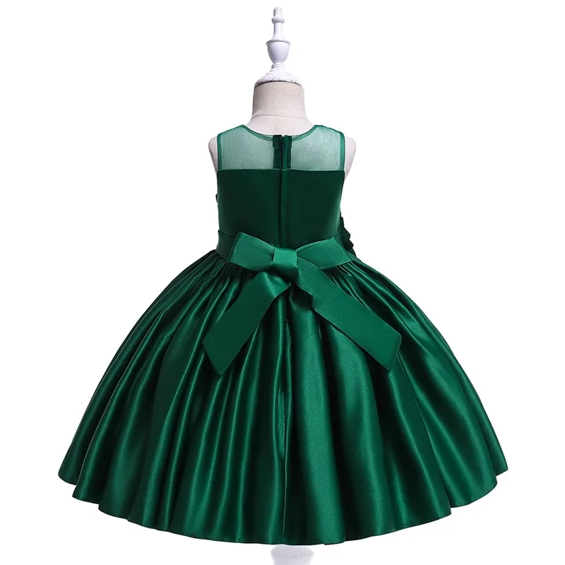 Elegant Flower Girl Party Dress Christmas Costume Bow Wedding Kids Dresses For Girl Evening Briidemaid Prom Gown Vestido 8 10Yrs