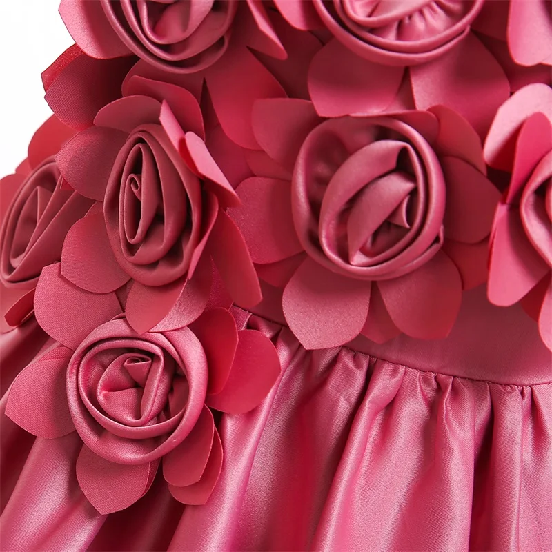 Elegant Flower Girl Party Dress Christmas Costume Bow Wedding Kids Dresses For Girl Evening Briidemaid Prom Gown Vestido 8 10Yrs