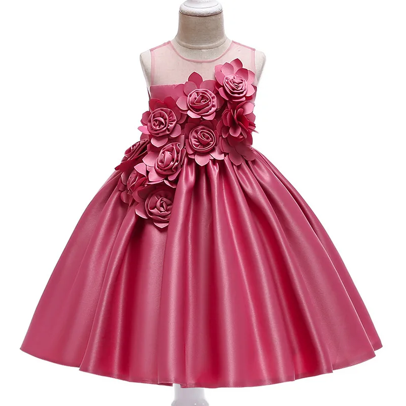 Elegant Flower Girl Party Dress Christmas Costume Bow Wedding Kids Dresses For Girl Evening Briidemaid Prom Gown Vestido 8 10Yrs