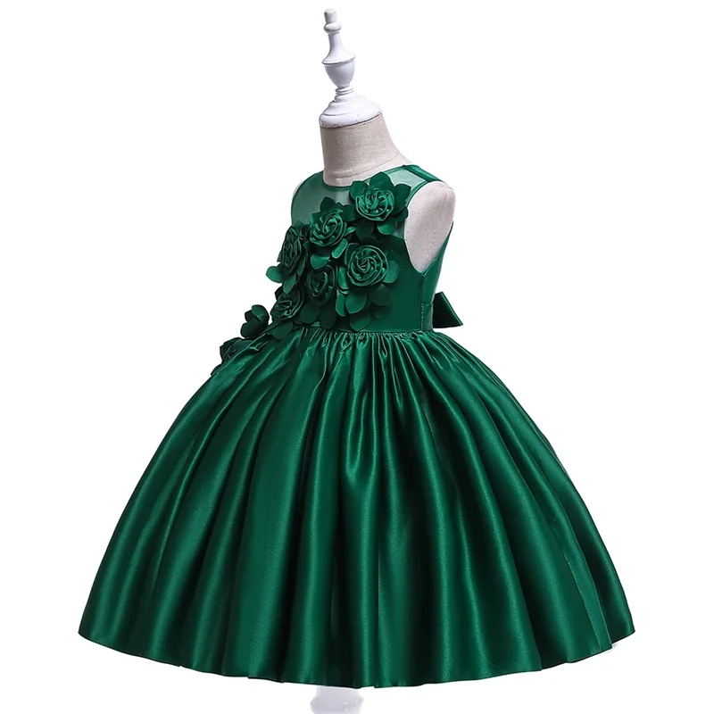 Elegant Flower Girl Party Dress Christmas Costume Bow Wedding Kids Dresses For Girl Evening Briidemaid Prom Gown Vestido 8 10Yrs
