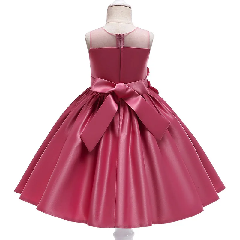 Elegant Flower Girl Party Dress Christmas Costume Bow Wedding Kids Dresses For Girl Evening Briidemaid Prom Gown Vestido 8 10Yrs