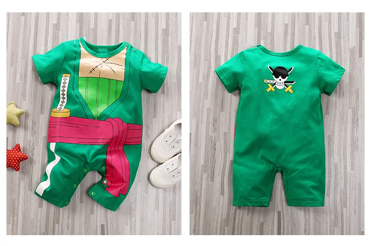 Newborn Clothing Handsome Anime Role Play Cotton Comfortable And Soft Summer Boys And Girls 0-18m Short Sleeved Baby Bodysuit