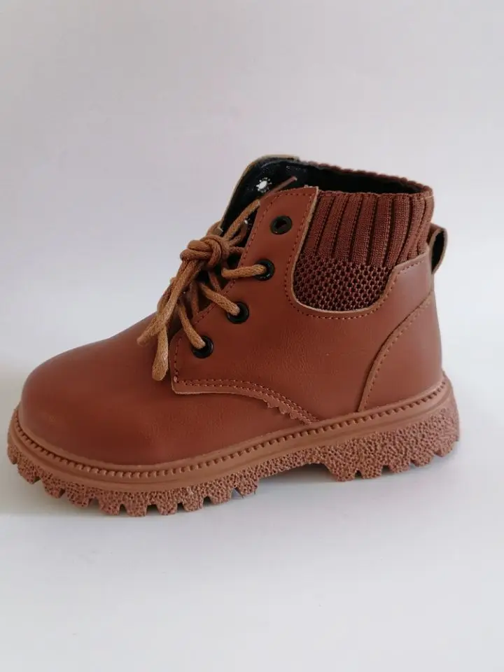 Kids Leather Chelsea Boots Waterproof Children Sneakers Beige Toddler Snow Boots Girl Winter Shoe Boy