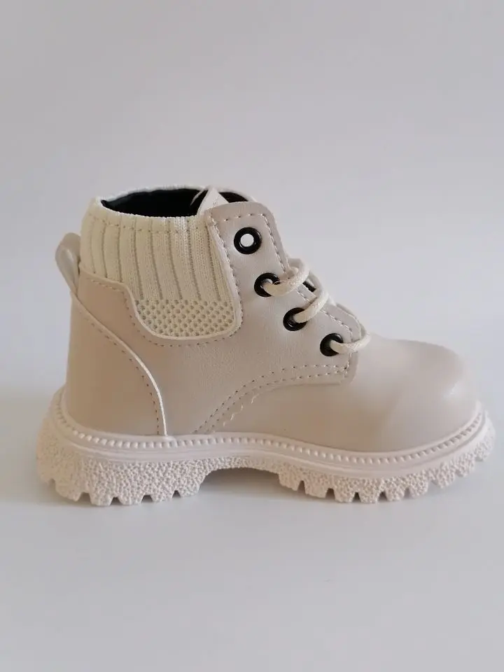 Kids Leather Chelsea Boots Waterproof Children Sneakers Beige Toddler Snow Boots Girl Winter Shoe Boy