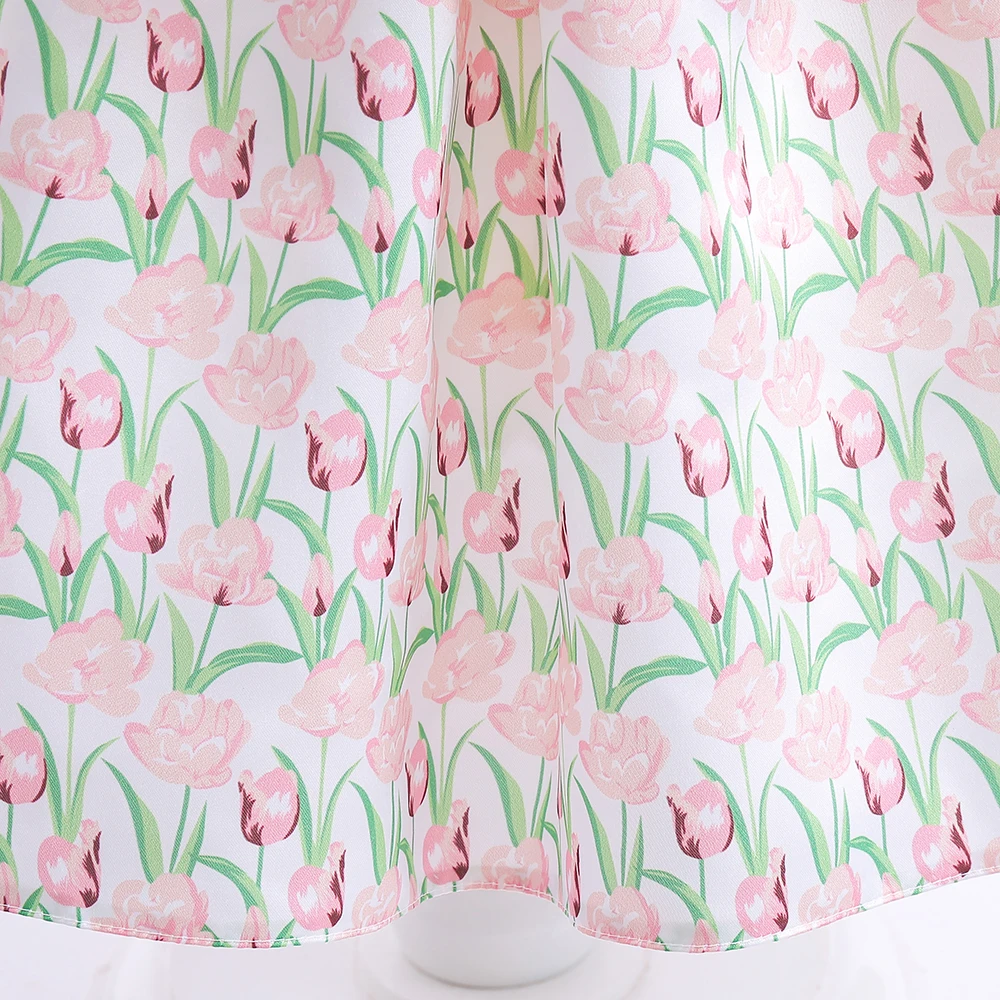 Summer Girls Dress With Bag Elegant Kid Floral Print Princess Party Dresses For Girl Children Costume Birthday Wedding Prom Gown