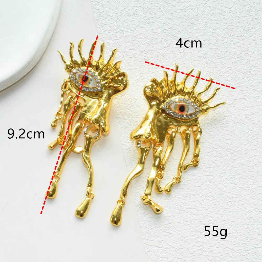 High Quality Metal Golden Plated Eyes Dangle Earrings For Women Jewelry New Arrival Fashion Exaggerated Lady Ears' Accessories
